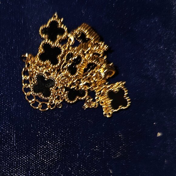 Hope, Faith, Love and Luck clover fashion necklace 16 inches black clovers - Picture 14 of 15